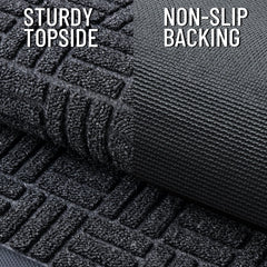 Close-up of OLANLY doormat surface with deep grooves