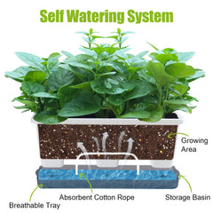 Close-up of Oliz planter with absorbent cotton rope and drainage holes