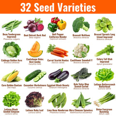 Close-up of Open Seed Vault heirloom seeds packets