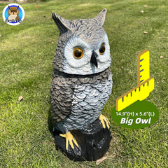 Close-up of Owlery Brown Solar Owl's realistic painted details