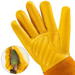 Close-up of palm and fingertip patches on Acdyion gloves
