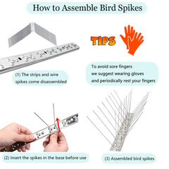 Close-up of PANGCH Bird Spikes showing mounting holes