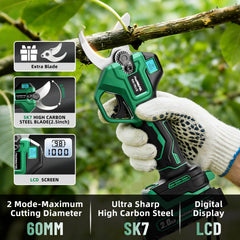 Close-up of PAOWAFOL Electric Pruning Shears brushless motor