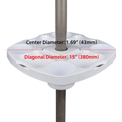 Close-up of PayandPack Umbrella Table Tray drink holders