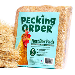 Close-up of Pecking Order Nest Box Pad showing excelsior fibers