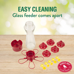 Close-up of Perky-Pet Hummingbird Feeder feeding ports