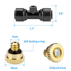 Close-up of Petutu brass misting nozzle