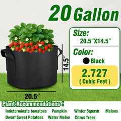 Close-up of PHYEX 20 Gallon Grow Bag material and stitching