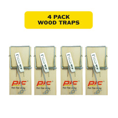 Close-up of PIC Wood Mouse Trap mechanism