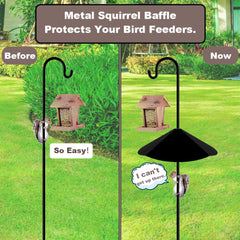 Close-up of PirateAnt 20-inch Metal Squirrel Baffle hardware for installation
