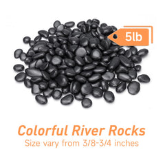 Close-up of polished Pulovin black pebbles