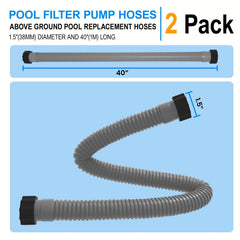 Close-up of POOLWHALE 1.5" x 40" hose connection