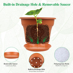 Close-up of Pottiffe 16 Inch Terracotta Planter drainage holes