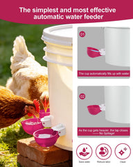 Close-up of psarnuk Chicken Waterer Cup showing rubber seal