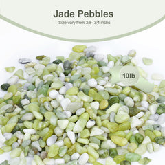Close-up of Pulovin jade pebbles showing their polished finish