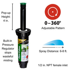 Close-up of Rain Bird 1804AP8PRS nozzle adjustment feature