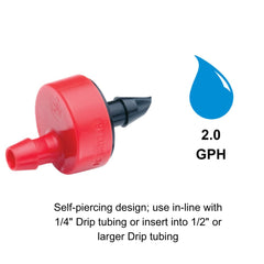 Close-up of Rain Bird 2.0 GPH drip emitter
