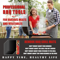 Close-up of Renook Non-Stick Grill Mat surface