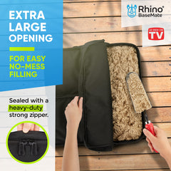 Close-up of Rhino BaseMate umbrella base filled with sand