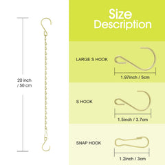 Close-up of RIFNY Gold Plant Chain with S-hooks