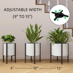 Close-up of Rioneta plant stand's sturdy metal construction