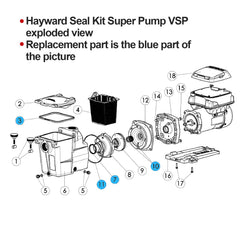 Close-up of RO6G pump lid gasket included in the seal kit