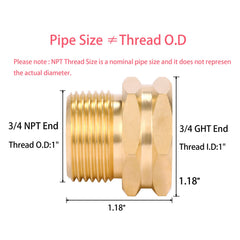 Close-up of Sanpaint Garden Hose Adapter showing brass material