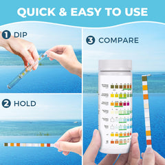 Close-up of SaySummer Salt-Water Pool Test Strips