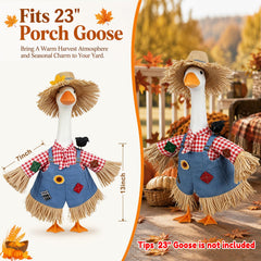 Close-up of scarecrow hat in GJL porch goose outfit