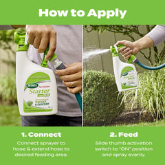 Close-up of Scotts Turf Builder Starter Food label
