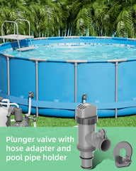 Close-up of SHAPON plunger valve and hose holders