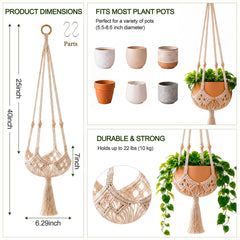 Close-up of Shappy Boho Macrame Plant Hanger design