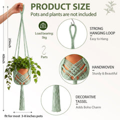 Close-up of Shappy Boho Macrame Plant Hanger detail
