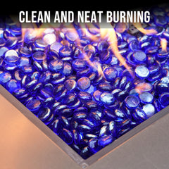 Close-up of Skyflame Royal Cobalt Blue Fire Glass Beads
