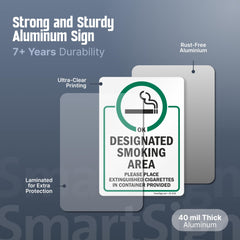 Close-up of SmartSign's 3/16 inch corner holes for easy mounting