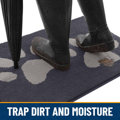 Close-up of Smiry Dog Door Mat's rubber backing