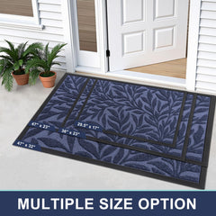 Close-up of Smiry Leaf Front Door Mat foliage design