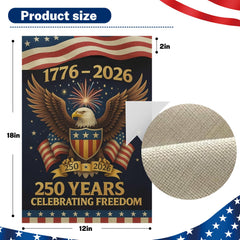 Close-up of Snungee 250th Anniversary USA Garden Flag detail
