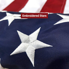 Close-up of SolarStar American Flag showing sewn stripes