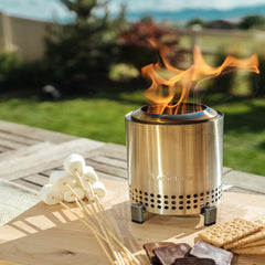 Close-up of Solo Stove Mesa stainless steel finish