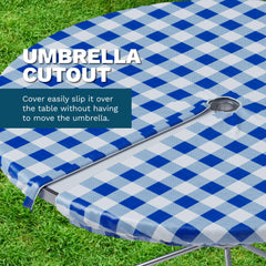 Close-up of Sorfey Vinyl Tablecloth's elastic corners