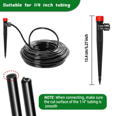 Close-up of Spalolen adjustable drip emitter with stake