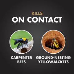 Close-up of Spectracide Carpenter Bee & Yellowjacket Killer foam nozzle