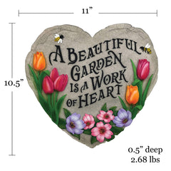 Close-up of Spoontiques Garden Stepping Stone hand-painted details