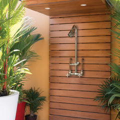 Close-up of spray nozzles on Homewerks Outdoor Shower Kit