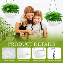 Close-up of SQKH 12 Inch hanging planter drainage holes