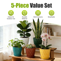 Close-up of SQKH 8 Inch plant pot with drainage holes