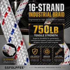 Close-up of SSFOLPFEE 4.0mm starter rope showing texture