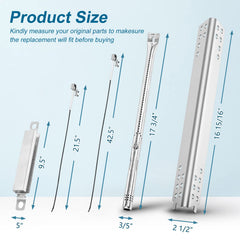 Close-up of stainless steel grill burners from Uniflasy kit