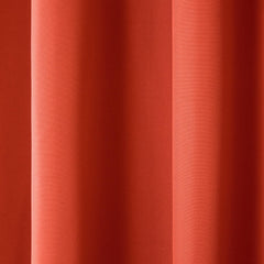 Close-up of stainless steel grommets on curtain panel